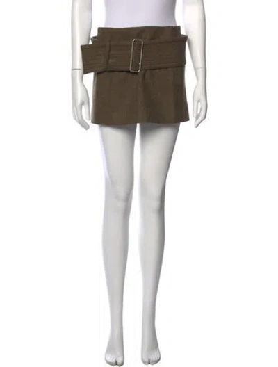 Pre-owned Ferragamo Virgin Wool Mini Skirt In Neutral