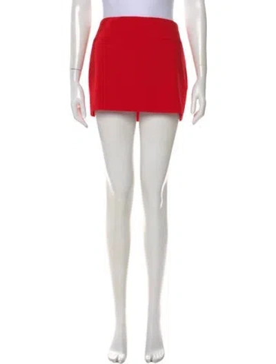 Pre-owned Ferragamo Virgin Wool Mini Skirt In Red
