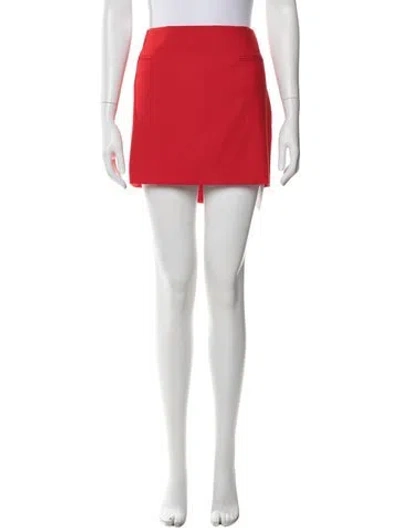 Pre-owned Ferragamo Virgin Wool Mini Skirt In Red
