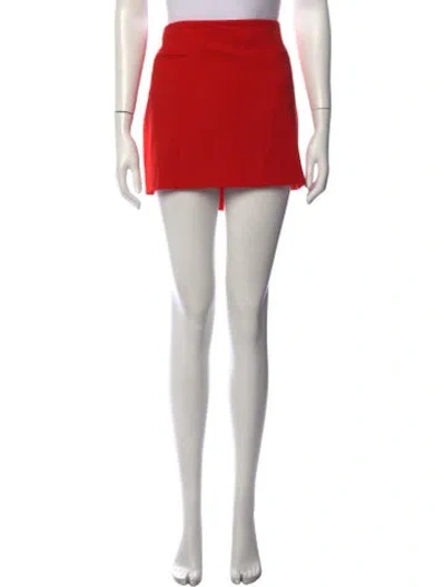 Pre-owned Ferragamo Virgin Wool Mini Skirt In Red