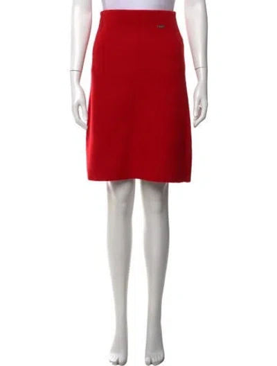 Pre-owned Ferragamo Virgin Wool Mini Skirt In Red