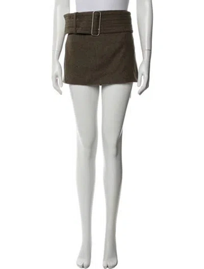 Pre-owned Ferragamo Virgin Wool Mini Skirt W/ Tags In Neutral