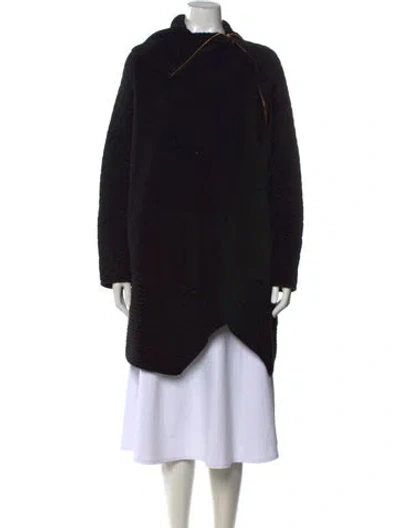 Pre-owned Ferragamo Virgin Wool Mock Neck Sweater In Black
