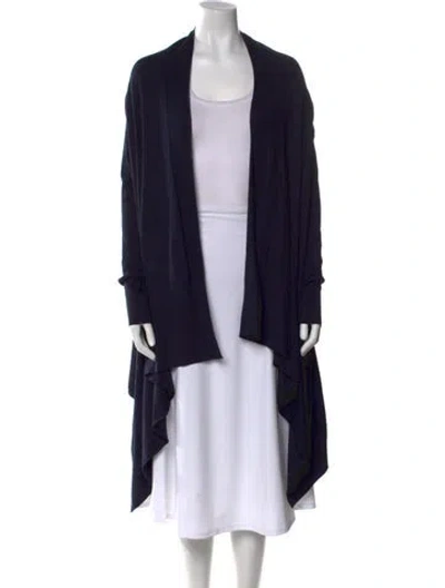 Pre-owned Ferragamo Virgin Wool Open Front Sweater W/ Tags In Black