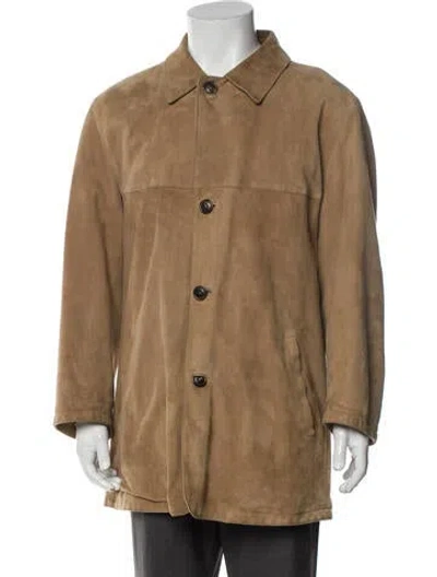 Pre-owned Ferragamo Virgin Wool Overcoat In Brown