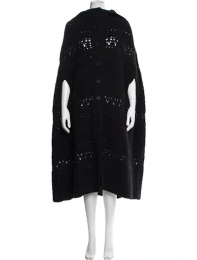 Pre-owned Ferragamo Virgin Wool Patterned Sweater W/ Tags In Black