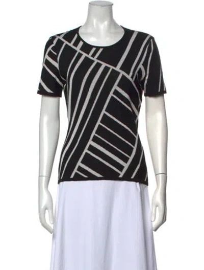 Pre-owned Ferragamo Virgin Wool Patterned T-shirt In Black