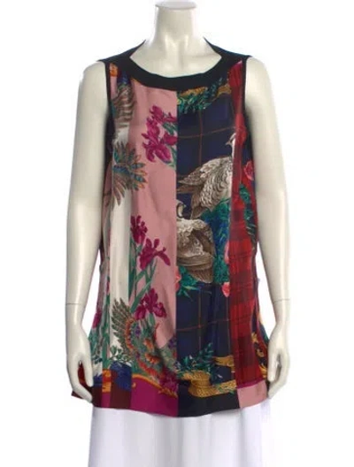 Pre-owned Ferragamo Virgin Wool Printed Tunic In Multi