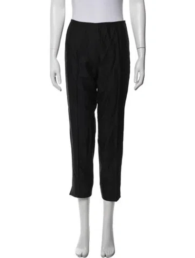 Pre-owned Ferragamo Virgin Wool Straight Leg Pants In Blue