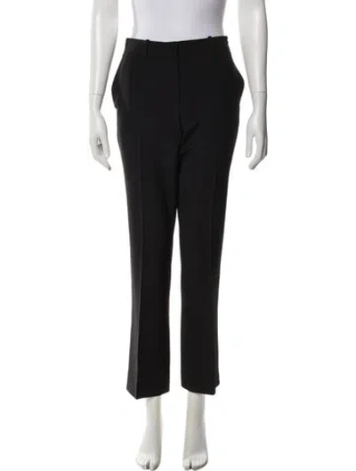 Pre-owned Ferragamo Virgin Wool Straight Leg Pants In Gray