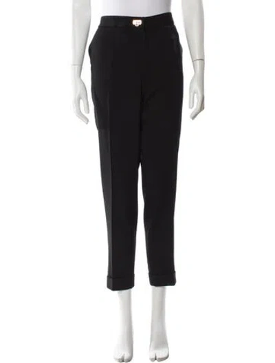 Pre-owned Ferragamo Virgin Wool Straight Leg Pants In Gray
