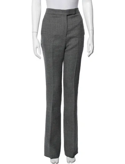 Pre-owned Ferragamo Virgin Wool Straight Leg Pants In Gray