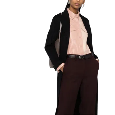 Ferragamo Virgin Wool Straight-leg Trousers In Brown