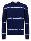 Ferragamo Tie Dye Wool V-neck Pullover