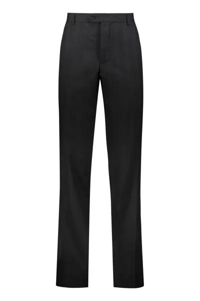 Ferragamo Virgin Wool Tailored Trousers In Black