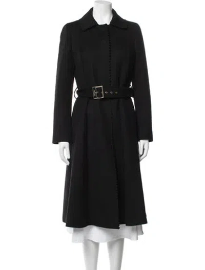 Pre-owned Ferragamo Virgin Wool Trench Coat In Black