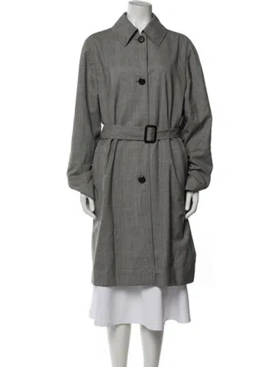 Pre-owned Ferragamo Virgin Wool Trench Coat In Grey