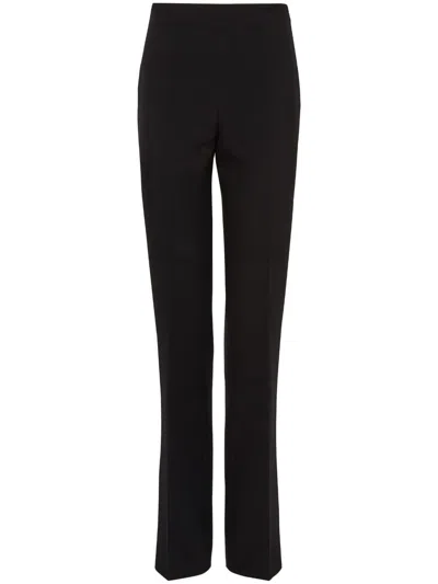 Ferragamo Virgin Wool Trousers In Black