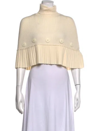 Pre-owned Ferragamo Virgin Wool Turtleneck Sweater In Neutrals