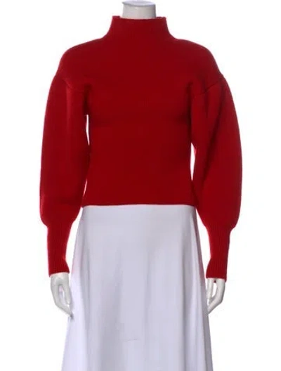 Pre-owned Ferragamo Virgin Wool Turtleneck Sweater In Red