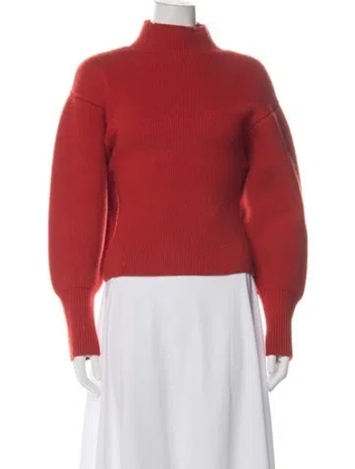 Pre-owned Ferragamo Virgin Wool Turtleneck Sweater In Red