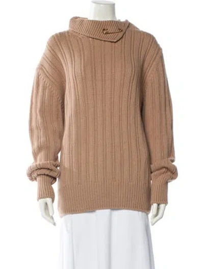Pre-owned Ferragamo Virgin Wool Turtleneck Sweater W/ Tags In Brown