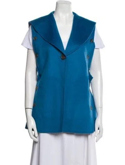 Pre-owned Ferragamo Virgin Wool Vest In Blue