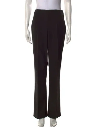Pre-owned Ferragamo Virgin Wool Wide Leg Pants In Black