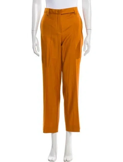 Pre-owned Ferragamo Virgin Wool Wide Leg Pants In Neutral