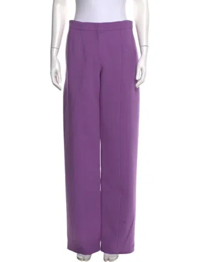 Pre-owned Ferragamo Virgin Wool Wide Leg Pants In Purple