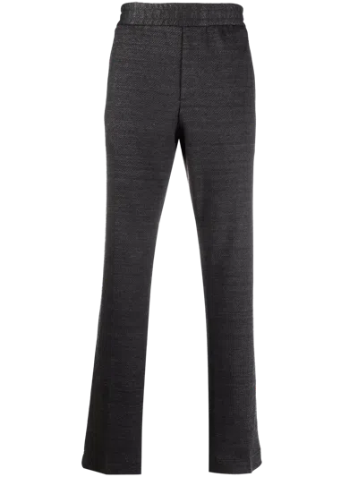 Ferragamo Virgin Wool-linen Blend Trousers In Gray