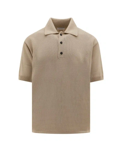 Ferragamo Viscose And Cotton Polo Shirt In Neutrals