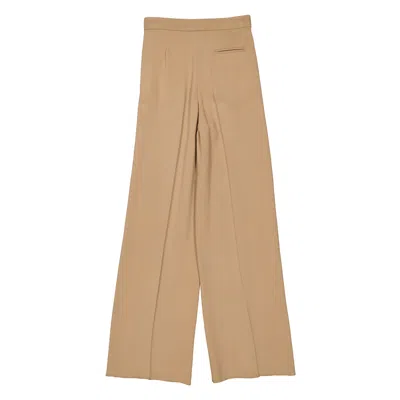 Ferragamo Viscose Cady Tailored Trousers In Neutral