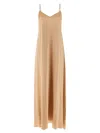 Ferragamo V-neck Maxi Dress In Brown