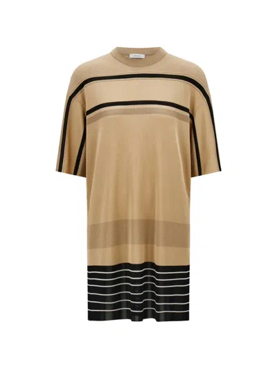 Ferragamo Viscose Knitted Top In Brown