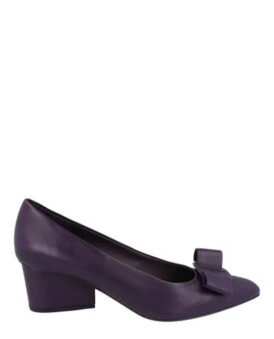 Ferragamo Viva 55 Leather Pumps In Purple