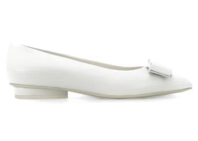 Pre-owned Ferragamo Viva Ballerina Sneakers (women's) Sneakers In White
