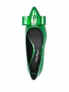 Ferragamo Viva Bow Ballerina Shoes In Green