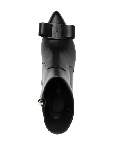 Ferragamo Viva Bow-detail Boots In Black