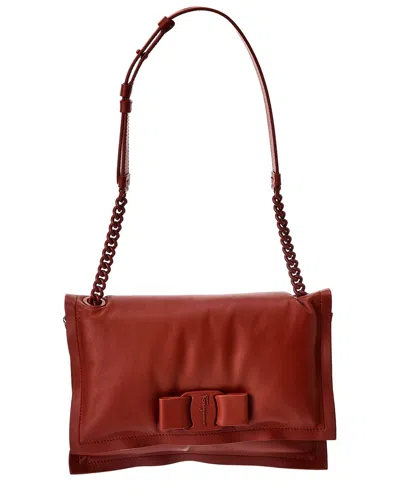 Ferragamo Viva Bow Small Leather Shoulder Bag In Brown