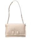 Ferragamo Viva Bow Small Leather Shoulder Bag In Sand