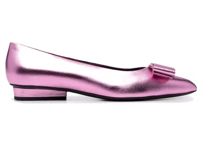 Pre-owned Ferragamo Viva Bowdetail Ballerina Sneakers (women's) Sneakers In Pink