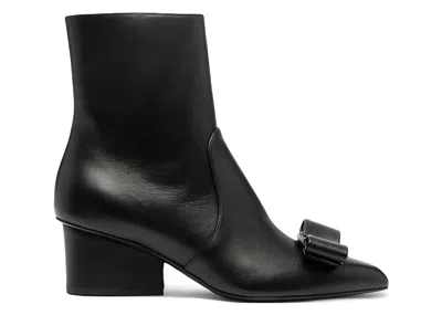 Pre-owned Ferragamo Viva Bowdetail Boots (women's) Sneakers In Black