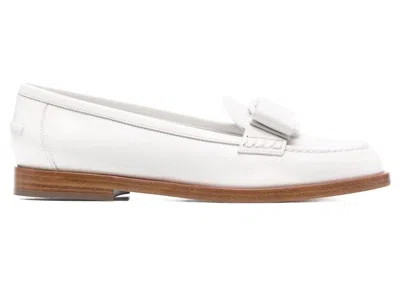 Pre-owned Ferragamo Viva Bowembellished Loafers (women's) Sneakers In White