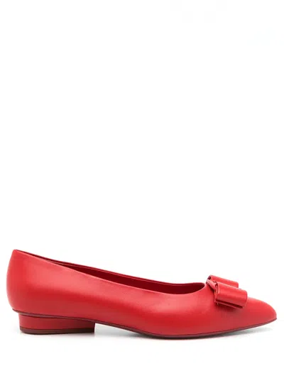 Ferragamo Viva Flat In Red