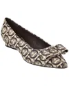 Ferragamo Viva Gancini Canvas Flat In Beige