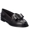 Ferragamo Viva Leather Loafer In Black