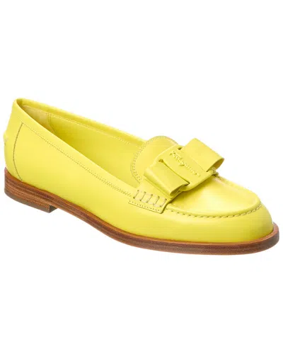 Ferragamo Viva Leather Loafer In Yellow