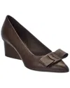 Ferragamo Viva Leather Pump In Green