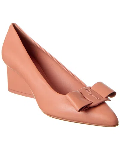 Ferragamo Viva Leather Pump In Pink